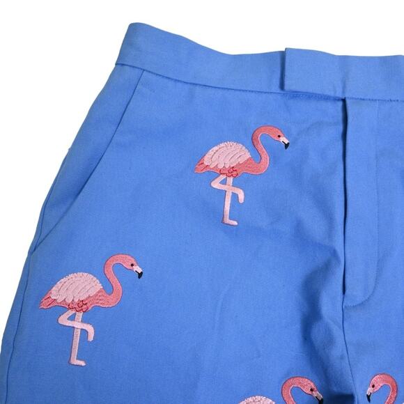C J Laing NY Southampton Womens 6 Embroidered Flamingo Chino Shorts - Picture 3 of 9